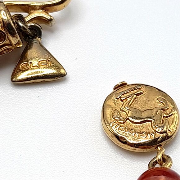 VTG Liz Claiborne Necklace Multi Color Resin Beads Gold Tone Hook Clasp, 33" - Picture 3 of 12